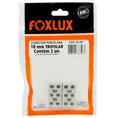 CONECTOR PORCELANA TRIPOLAR 10MM C/2 FOX