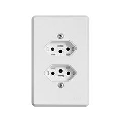 TOMADA DUPLA 2X4 BCA 10A PRATIKA ILUMI