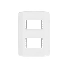 PLACA 4X2 C/2 MÓDULOS C/SUPORTE BRANCO PLUZIE