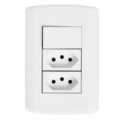 INTERRUP 1 SIMPLES+2TOM 2X4 MODULAR 20A BRANCO PLU