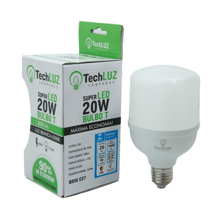 LAMPADA LED BULBO 20W 6500K E27 TECHLUZ | Repor