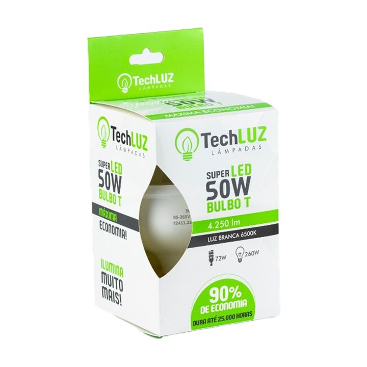 LAMPADA LED BULBO 50W 6500K E27 TECHLUZ | Repor