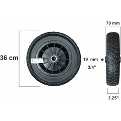 RODA CARRINHO DE MÃO 19 MM EVA PLUS