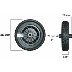 RODA CARRINHO DE CARGA 26 MM EVA PLUS
