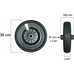 RODA CARRINHO DE CARGA 27 MM EVA PLUS