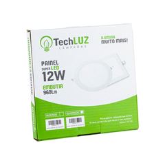 PAINEL LED EMBUTIR QUAD 12W 6500K TECHLUZ
