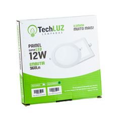 PAINEL LED EMBUTIR REDONDO 12W 6500K TECHLUZ