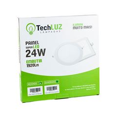 PAINEL LED EMBUTIR REDONDO 24W 6500K TECHLUZ