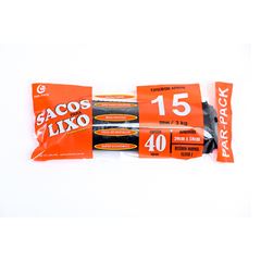 SACO LIXO REFORCADO ROLO 15L C/40 PARPACK