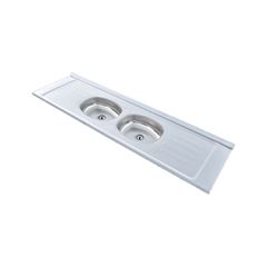 PIA INOX C/ CONCRETO 180X54 DUPLAS AMANDY