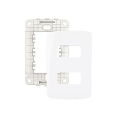 CONJ PLACA 4X2 2POST HORIZ BCO C/SUPORT MARGIRIUS