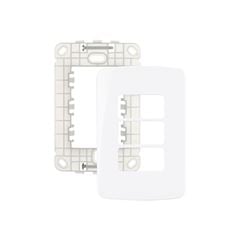 CONJ PLACA 4X2 3POST HORIZ BCO C/SUPORTE MARGIRIUS