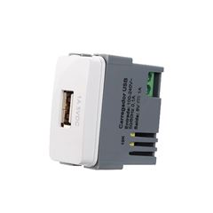 MODULO TOMADA CARREGADOR USB 1A-BIVOLT BCO MARGIRI