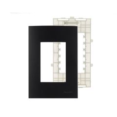 PLACA+SUPORTE 4X2 3 POSYTOS CLEAN EBONY