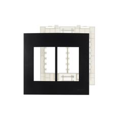 PLACA + SUPORTE 4X4 6 POSTOS CLEAN EBONY MARGIRIUS