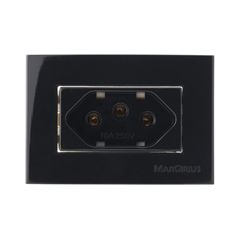 CONJ TOMADA PADR 2P+T 10A 250V P/MOV 65X45 EBN MAR