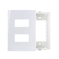 CONJ PLACA 4X2 2 POST HORIZ SEP BCO C/SUP SLEEK MA