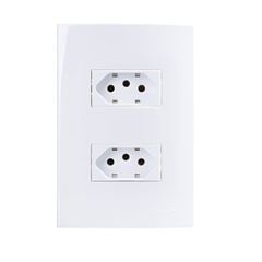 CONJ 2 TOMAD PAD BR 2P+T SEPRD 10A-250V 4X2 BCO MA
