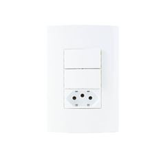 CONJ TOM 2P+T 10A-250V +2 INT SIMP 10A-250V 4X2 BC