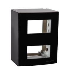 CAIXA SOBREPOR 95X75 2 POSTOS SEP C/SUP EBONY