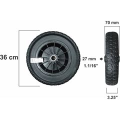RODA CARRINHO DE MÃO 27 MM EVA PLUS